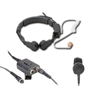 Profi Kehlkopf Security Headset mit Dual-PTT KEP23-DP2
